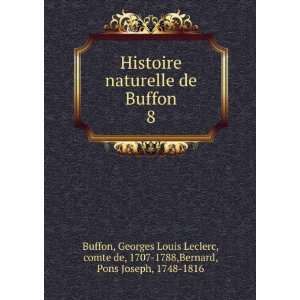 com Histoire naturelle de Buffon. 8 Georges Louis Leclerc, comte de 