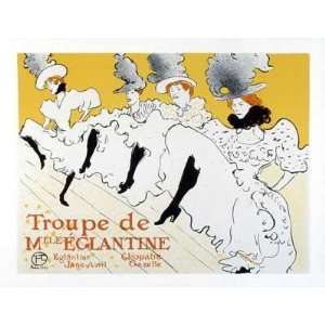 Troupe de Mlle Eglantine by Henri de Toulouse Lautrec. Size 31.75 X 23 