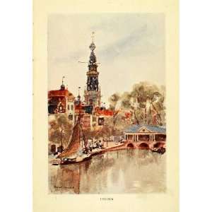  1906 Print Herbert Marshall Leyden Holland Graten Town 
