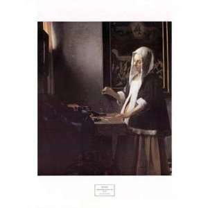  Woman Holding a Balance C1664 Jan Vermeer. 24.00 inches 
