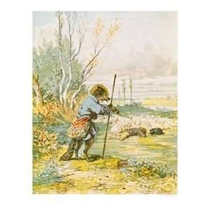  The Wolf as a Shepherd, from the Fables by Jean de La 