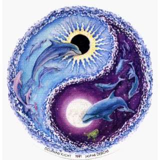  Dolphin Yin Yang with Turtle, Sun & Moon by Jerry Jaspar 