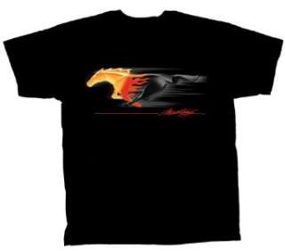  Ford Mustang T shirt Flaming Pony Muscle Clothing