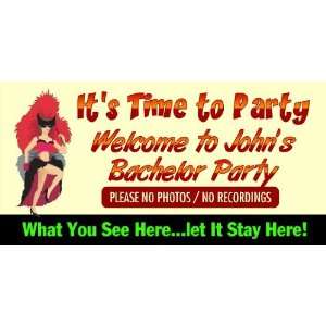  3x6 Vinyl Banner   Welcome To Johns Bachelor Party 