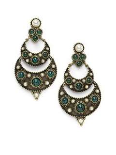 Ben Amun   Byzantine Chandelier Earrings/Green