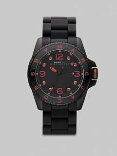 Marc by Marc Jacobs   Polished IP and Orange Aluminum Watch