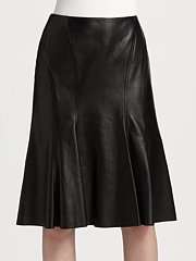  Ralph Lauren Black Label Evali Leather Skirt