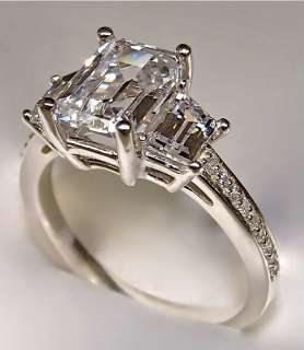 78Ct EMERALD CUT ENGAGEMENT RING 14K SOLID GOLD  