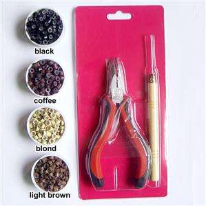 Feather Hair Extension Tool Kit Silicone 100 Beads D98  