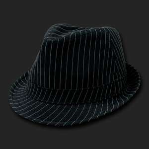   Single Pin Stripe Pinstripe White Woven Fedora Fedoras Hat Hats Sz S/M