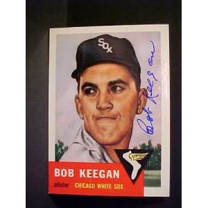 Bob Keegan Chicago White Sox #196 1953 Topps Archives Autographed 