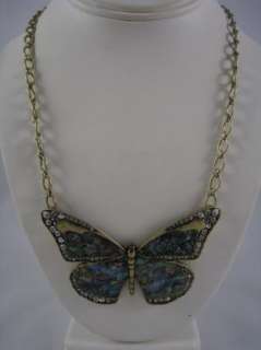 FOSSIL BRAND LARGE BAYOU ABALONE BUTTERFLY NECKLACE  