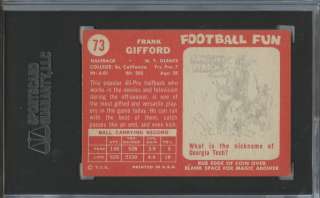 You are buying a 1953 Topps card #73 of Frank Gifford. This card has 