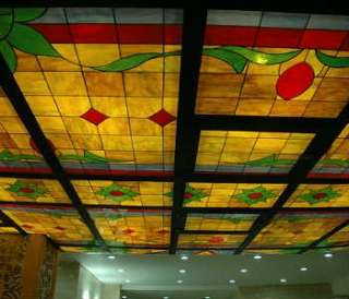 LARGE HAND MADE STAINED GLASS RESTAURANT CEILING  