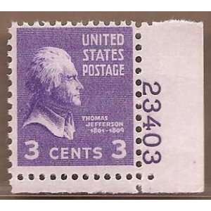  Stamps US Thomas Jefferson Scott 807 Very Fine MNH 