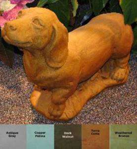 DACHSHUND STATUE Stone OUTDOOR GARDEN PUPPY DOG  