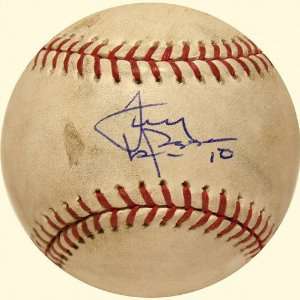 Tony LaRussa Signed Game Used Baseball Cardinals at Mets Game 1 NLCS 