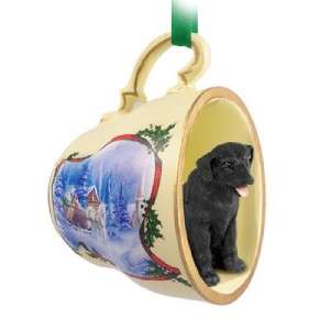 NEW Black Lab Christmas teacup ornament dog  