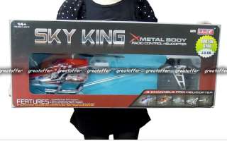 36 inch SKY KING GYRO 8501 Metal 3.5 Channel RC Helicopter 36 RED 