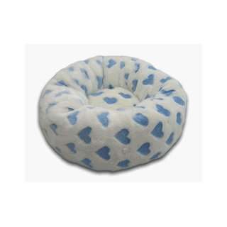  Heart Throb White/Blue Hearts Donut Bed