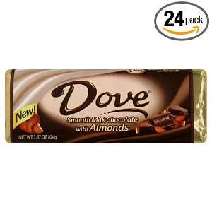 Dove Smooth Milk Chocolate with Almonds, 3.67 Ounce Bars (Pack of 24 