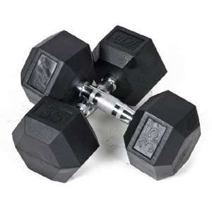  Rubber Dumbbells 35 lb Pair