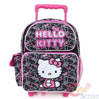 Sanrio Hello Kitty School Roller Backpack Rolling Bag Medium Black 