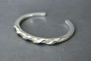 Authentic HERMES Silver 925 Cuff Bangle Bracelet w/ Box  