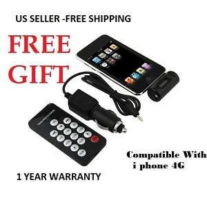 NR~FM Transmitter+Car Adapter for iPod Nano iPhone 4 3G  