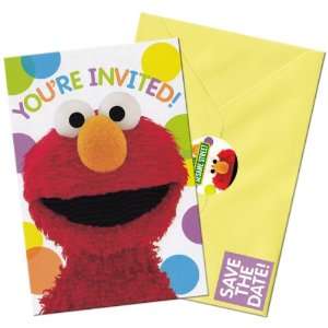  Sesame Street Party Invitations w/Envelopes, Seals & Save 