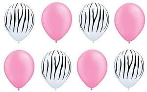 Zebra Neon Pink Hot Safari animal print balloons  