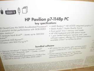 HP Pavilion p7 1148p Desktop Computer R$599.99  