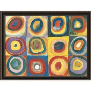  22.75x29 Farbstudie Quadrate by Kandinsky Framed Art 