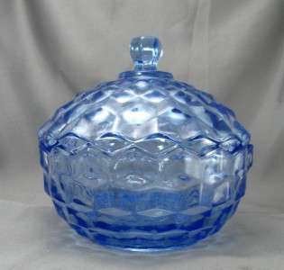 Indiana Glass as Colony Whitehall Blue Cube Candy DIsh  