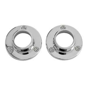  Straight Shower Rod Flanges   Set of Two   Brushed Nickel 