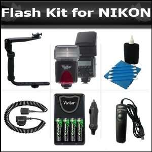   Flash Diffuser + Off Camera Shoe + Flash Bracket + 4AA High Capacity