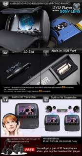   Car Black Pillow Headrest SD DVD Player Speaker IR Headphone S1  