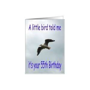  Happy 55th Birthday Flying Seagull bird Card Toys & Games