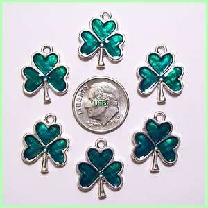 LUCKY CLOVERS ~ IRISH ST. PATRICKS DAY ENAMEL CHARMS #862 Combined 