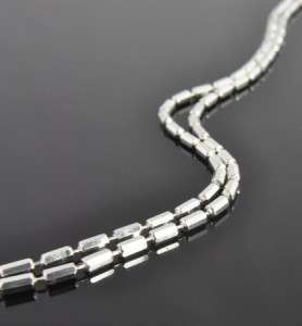   Italian Estate Vintage Sterling Silver Extra Long Bead Chain Necklace