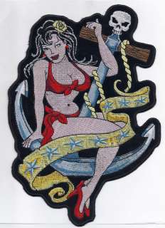 Tattoo Pinup Girl Anchor Skull Stars Jacket Patch SALE  