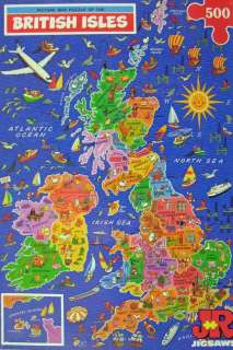 BRITISH ISLES by ROBERT SALMON 500 LARGE PIECE MAP JIGSAW PUZZLE   NEW 
