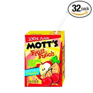 Motts 100% Juice, Fruit Punch, 6.75 Ounce Boxes (Pack of 32)