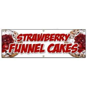  72 STRAWBERRY FUNNEL CAKES BANNER SIGN bakery cake 