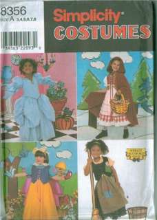 OOP Kids Girls Simplicity Storybook Fairy Tale Costume Sewing Pattern 