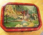 1930S RILEYS TOFFEE 5 PD TIN Delightful Cottage Scene