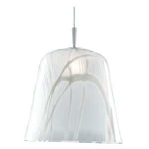   Lamp Pendant with Vanilla Swirl Glass Shade Chrome
