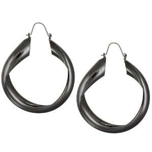  Capelli New York Small Metal Twisted Matte Brushed Hoop 