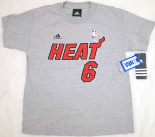 Miami Heat Lebron James Youth T Shirt Jersey Grey #6  