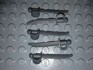 Lego Minifigure Accessories   5 NEW Gray Pirate Swords  